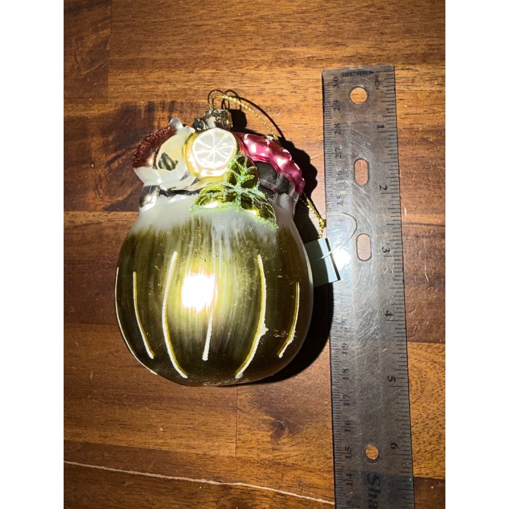 Glass Christmas Ornament Harvest Vegetable Fruit Jar Festive Holiday Decor Gift - Picture 4 of 4